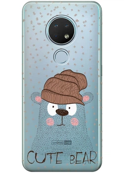 Силиконовый чехол iSwag для Nokia 6.2 Медведь (M13167)