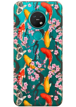 Силиконовый чехол iSwag для Nokia 7.2 Японские рыбы (M13264)