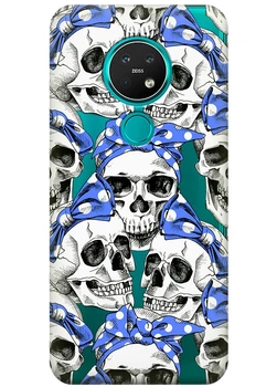 Силиконовый чехол iSwag для Nokia 7.2 Черепа (M13261)