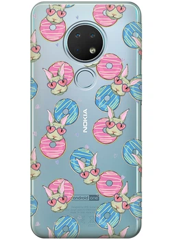 Силиконовый чехол iSwag для Nokia 6.2 Зайчики (M13146)