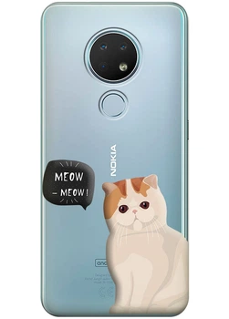 Силиконовый чехол iSwag для Nokia 6.2 Котик (M13156)