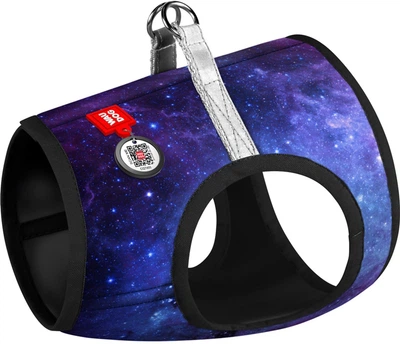 Шлея для собак WAUDOG мягкая Clothes c QR-паспортом Рисунок "NASA21" S1 (2905-0148Collar)