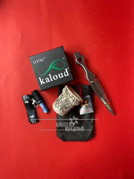 Комплект. Подарочный набор. Чаша Solaris Charon + щипцы Blade Silver + калауд Lotus + персональный мундштук Garden