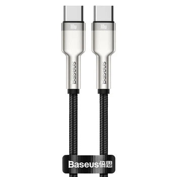 Дата кабель Baseus Cafule Metal Type-C to Type-C 100W (2m) (CATJK-D) Черный