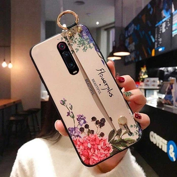 Силіконовий чохол для Xiaomi Mi 9T/Pro з ремінцем-підставкою Flowerplus
