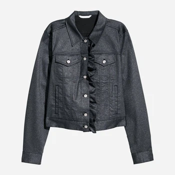 Джинсовая куртка женская H&M 0594601 32 Черная (KAY2000001297810)