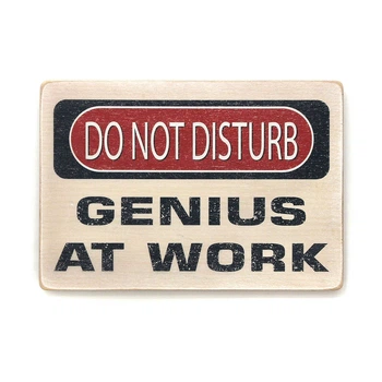 Дерев'яний постер Wood Posters "Do not disturb. Genius at work" (A2 формат, фанера) (pvh2117)