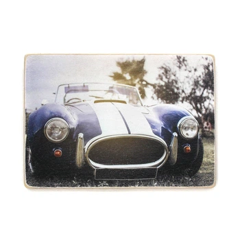 Деревянный постер Wood Posters "Shelby Cobra 427 — 1966. Blue car with white stripes" (A2 формат, фанера) (pvm2098)