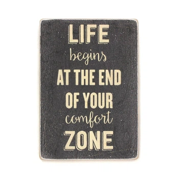 Дерев'яний постер Wood Posters "Life begins at the end of your comfort zone" (A4 формат, фанера) (pvh0145)