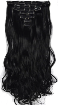 Накладные волосы для наращивания на заколках Didaka набор из 7-ми прядей волнистые черный цвет #1