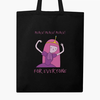 Эко сумка шоппер Время приключений Принцесса бубльгум (Adventure Time Princess Bubblegum) (9227-1576) 41x35 см Черный