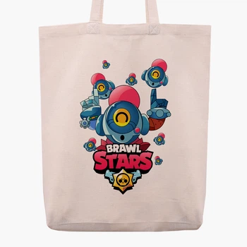 Еко сумка шопер Бравл старс (Brawl Stars) (9227-1704) 41x35x8.5 см Бежевий