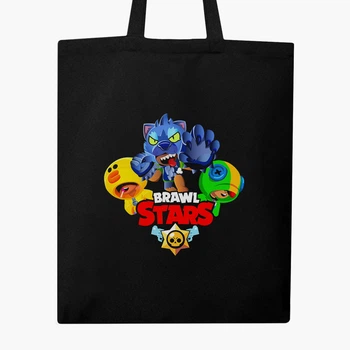 Еко сумка шопер Бравл старс (Brawl Stars) (9227-1702) 41x35 см Чорний