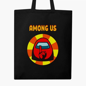 Еко сумка шопер Амонг Ас Червоний (Among Us Red) (9227-2412) 41x35 см Чорний