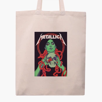 Еко сумка шопер Металіка (Metallica) (9227-2983) 41x35 см Бежевий
