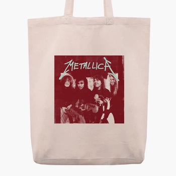 Еко сумка шопер Металіка (Metallica) (9227-2981) 41x35x8.5 см Бежевий