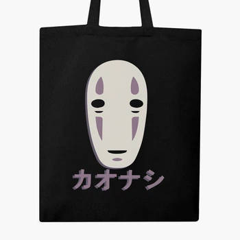 Эко сумка шоппер Унесённые призраками Безликий Бог Каонаси (Spirited Away Faceless God Kaonashi) (9227-2646) 41x35 см Черный