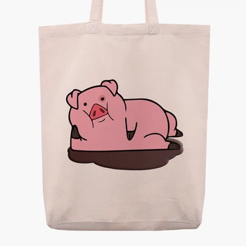 Эко сумка шоппер Гравити Фолз Пухля (Gravity Falls Waddles) (9227-2626) 41x35x8.5 см Бежевый