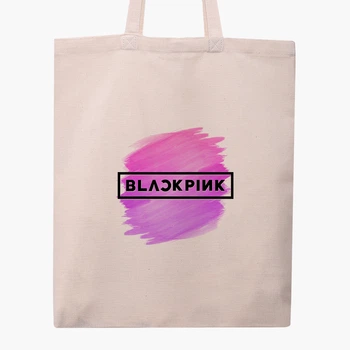 Эко сумка шоппер Блэк Пинк (BlackPink) (9227-1350) 41x35 см Бежевый