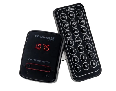 FM-трансмиттер Grand-X CUFM79GRX, AUX, USB 0,5A, SD card, 3,5mm mini-jack