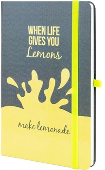 Деловая записная книжка Optima Lemonade A5 твердая бумажная обложка белый блок линия Желто-зеленый (O20812-40)