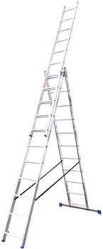 Алюминиевая трехсекционная лестница Virastar Triomax 3х11 ступеней (VTL311)
