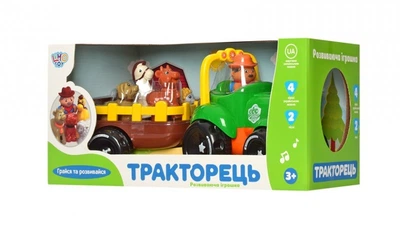 Трактор Limo Toy с прицепом зеленый украинская озвучка (M5572UAGR)