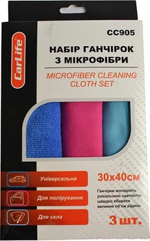 Набор салфеток из микрофибры CarLife CC905 3 шт