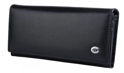Жіночий шкіряний гаманець на магнітах ST Leather (ST014) 98288 Чорний