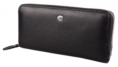 Кожаный кошелек- клатч на молнии St leather (ST238) 382022 Черный