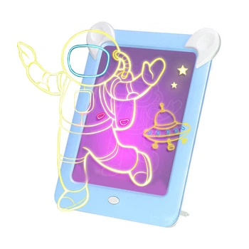 Магическая 3D доска для рисования Magic Board Drawing Pad Blue с подсветкой для детей творчества 8 цветов