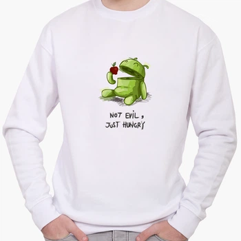 Свитшот мужской Не злой, просто голодный Андроид (Not angry, just a hungry Android) (8771-2033) Белый XXL