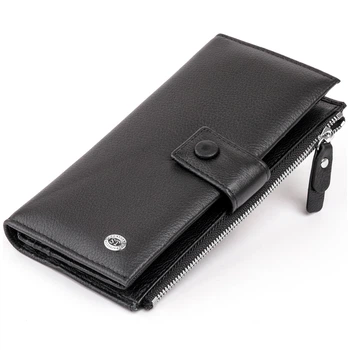 Шкіряний жіночий вертикальний гаманець для карт на черевику ST Leather Чорний (bg192fash80)