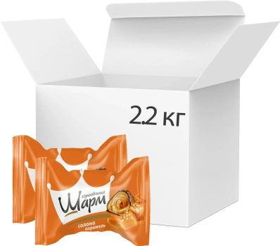Упаковка цукерок АВК Королівський шарм з начинкою Солона карамель 2.2 кг (4823105802050)
