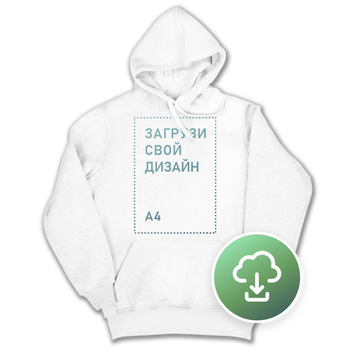 Белое Худи Classic Мужское, L, с печатью A4 вертикаль, TM4-270877