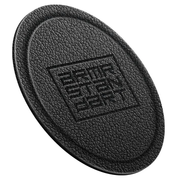 Металлическая пластина для смартфона в кожаной оплетке черная (ARM59845)
