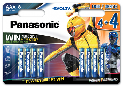 Батарейки Panasonic Evolta лужні AAA блістер, 8 шт Power Rangers