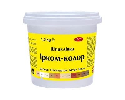 Шпатлевка акриловая ІРКОМ-КОЛОР IP-23 для древесины белая 1,5кг
