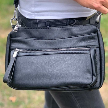 Сумка жіноча крос боді через плече чорна (11070 black)