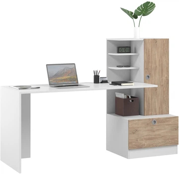 Письменный стол Mesa Кристер 150x50x120 см правый Белый / Дуб Канзас (C-201)