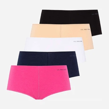 Набір трусиків-шортів жіночих U.S. Polo Assn 67004 M 5 шт Black/White/Skin/Navy/Fuchsia (8680557089790)