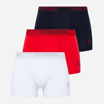 Набір трусів боксерів чоловічих US Polo Assn 80097 S 3 шт Red/Navy/White (8680557157017)