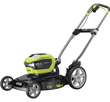 Газонокосилка аккумуляторная Ryobi RY36LMMX51A-140 36В 1х4.0А/ч, 51см, мульчирование, бесщеточный двигатель (5133004591)