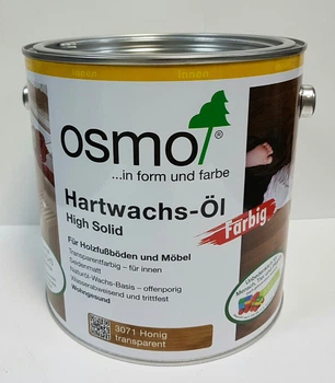 Масло с твердым воском цветное прозрачное OSMO HARTWACHS-ÖL Farbig 3071 - (мед) 2.5 л.