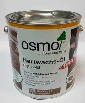 Масло с твердым воском цветное прозрачное OSMO HARTWACHS-ÖL Farbig 3074 - (графит) 2.5 л.