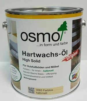 Масло с твердым воском OSMO Hartwachs-Öl Original 3065 (полуматовое) 0.125 л.