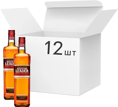 Упаковка віскі Scottish Leader 3 роки витримки 0.7 л 40% х 12 шт (55029704703319)