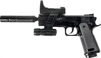 Дитячий страйкбольний пістолет Galaxy Beretta 92 з глушником та лазерним прицілом G053A