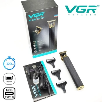 Машинка для стрижки волос профессиональная VGR V179 Professional триммер для бороды, окантовочная машинка (1009084-Black)
