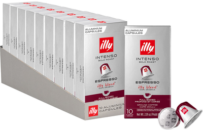 Набор кофе в капсулах illy Espresso Intenso  10 упаковок x 10 шт (100 капсул) совместимы с Nespresso 100% Арабика (8003753158631)